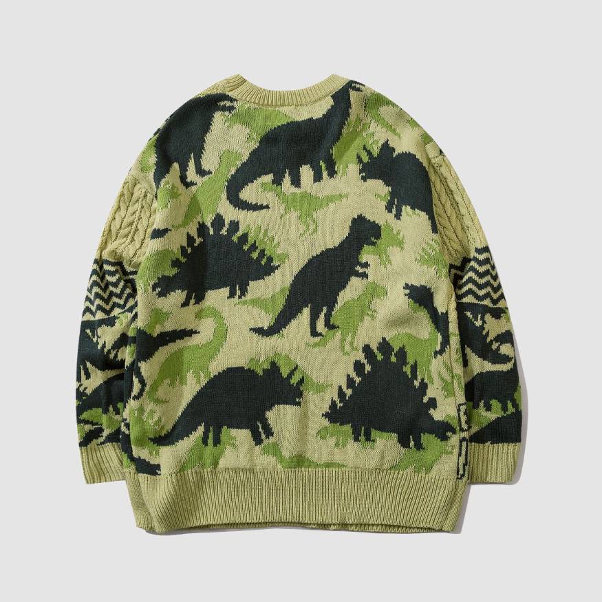 Haul™ Dinosaur Pattern Stitching Knit Sweater