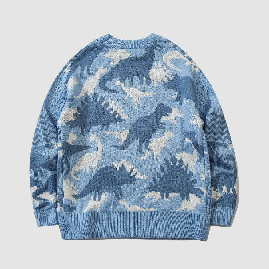 Haul™ Dinosaur Pattern Stitching Knit Sweater