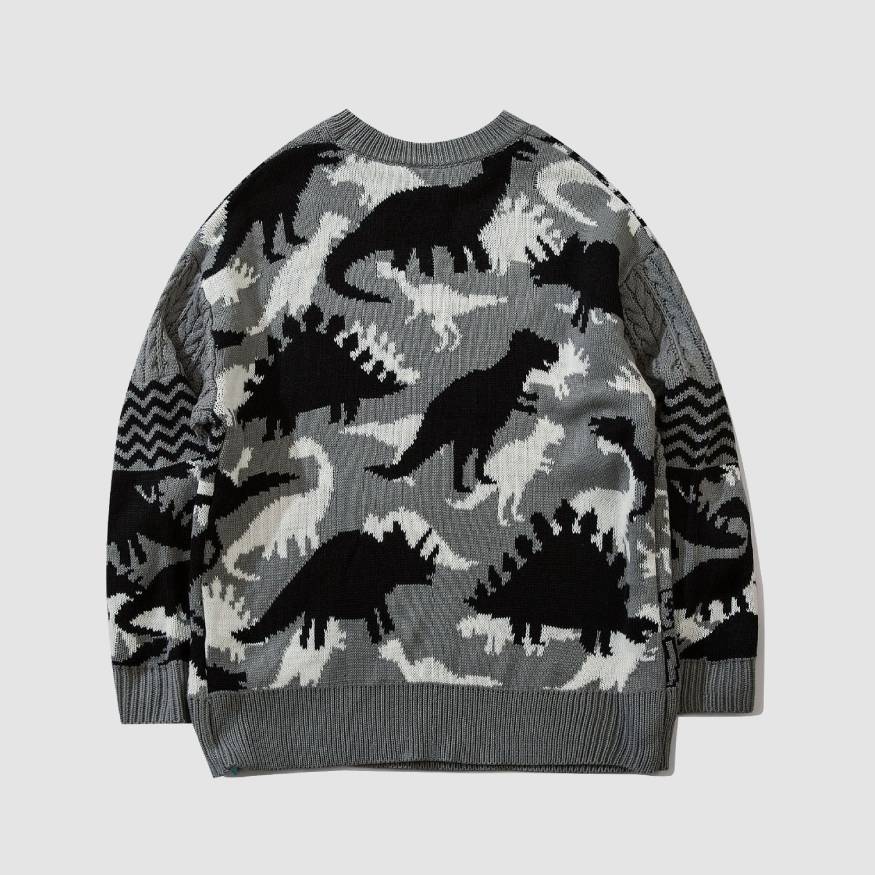 Haul™ Dinosaur Pattern Stitching Knit Sweater