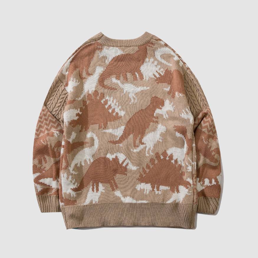 Haul™ Dinosaur Pattern Stitching Knit Sweater